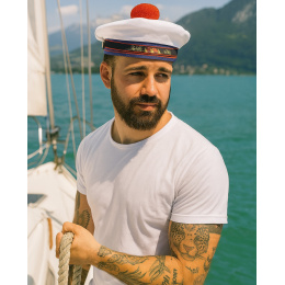 White "Petite Flotte" Sailor Cap - Traclet