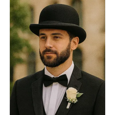 Brits Bowler Hat in Black Wool Felt - Fléchet Reference: 8452 | Traclet Hat Shop