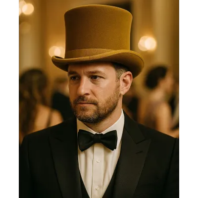 Bronze Wool Felt Top Hat - Traclet, Grey Wool Felt Top Hat - Traclet: 22249| Chapellerie T