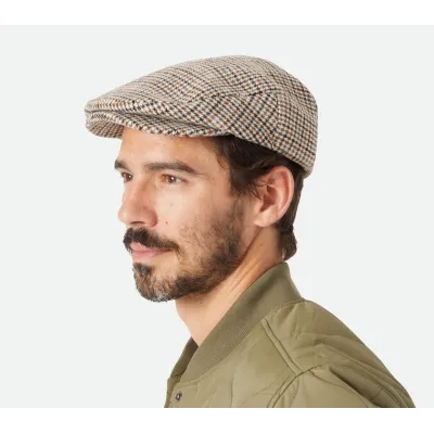 Hooligan Houndstooth Beige Cap - Brixton | Reference: 22250 | Traclet Hat Shop