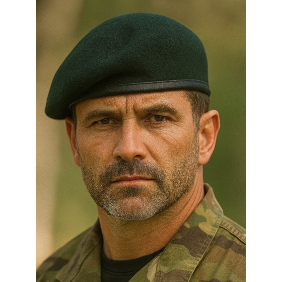 Navy Commando Dark Green Beret with special commando float