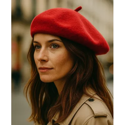 Classic Red Wool Beret - Traclet Reference: 579 | Traclet Hat Shop