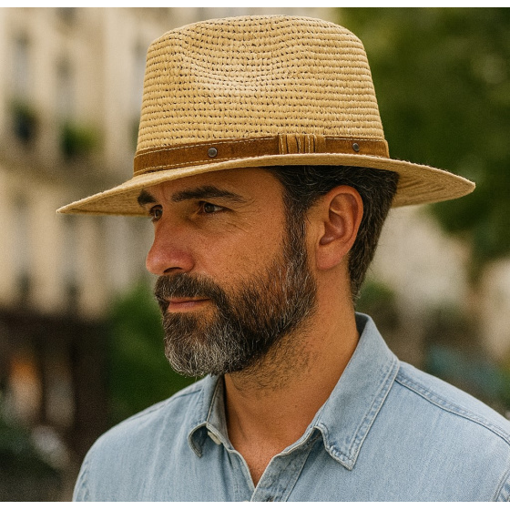 Traveller Hat Erice Natural Raffia Straw - Traclet