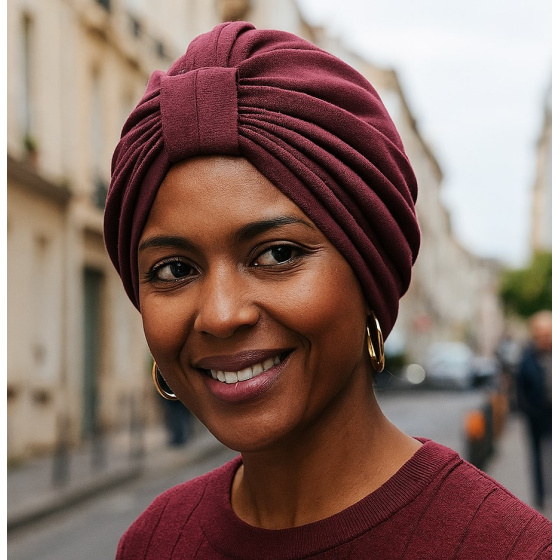 Sophie Chemotherapy Cotton Plum Turban - Traclet