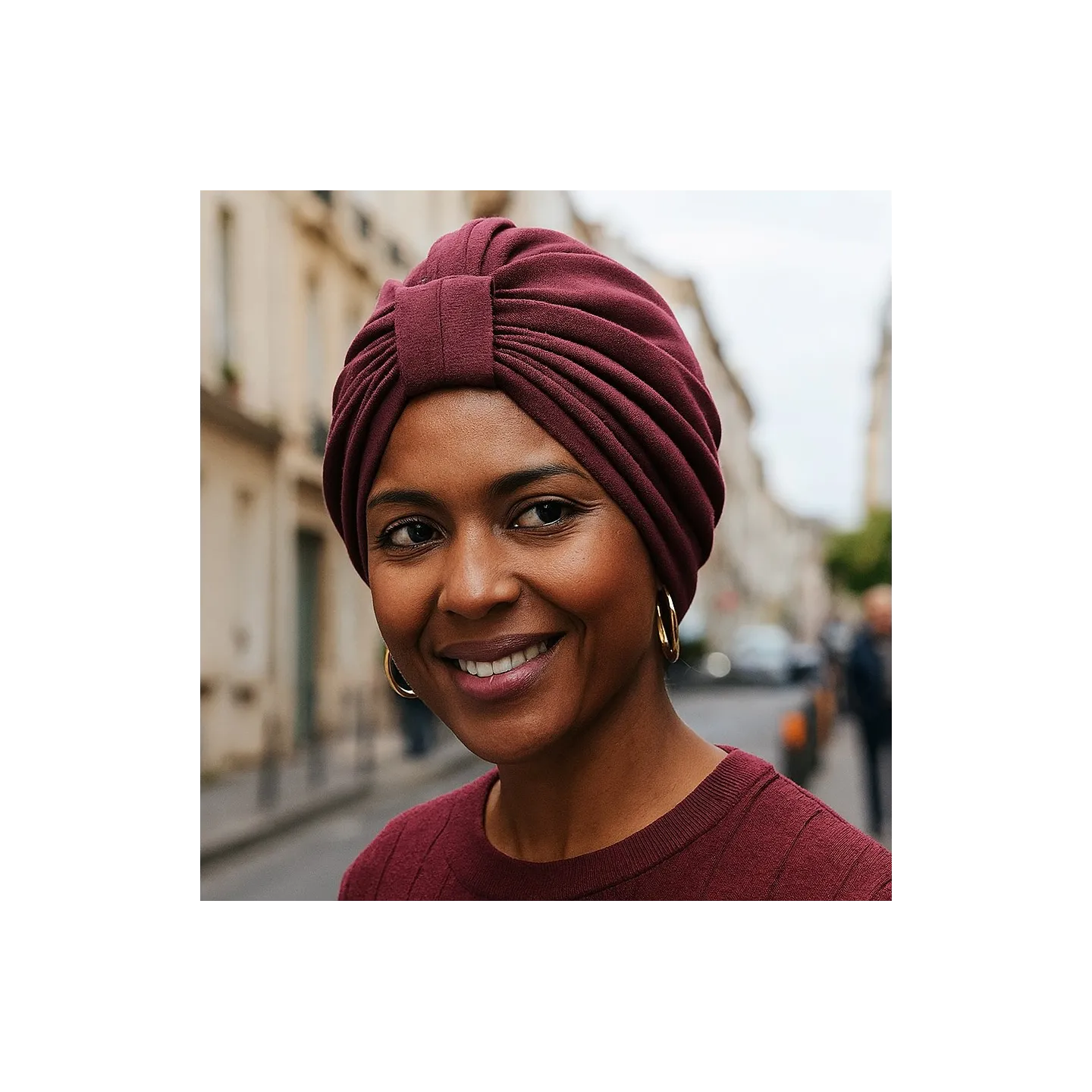 Cotton Plum Chemotherapy Turban - Traclet Reference: 10484 | Traclet Hat Shop