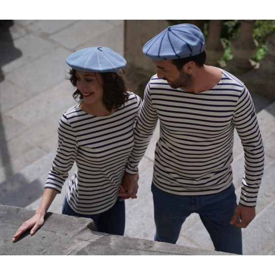 Béret La Marinière Bleu Crépuscule & Ecru - Le Béret Français