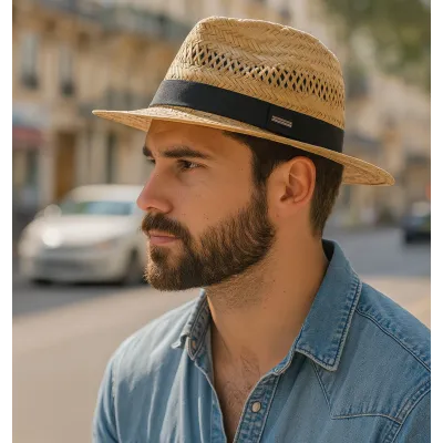 Straw Trilby Hat - Traclet Scippis ref 22258 traclet hat shop