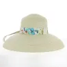 Floral wide-brimmed hat