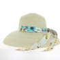 Capeline Carol ruban fleuri 100% paille