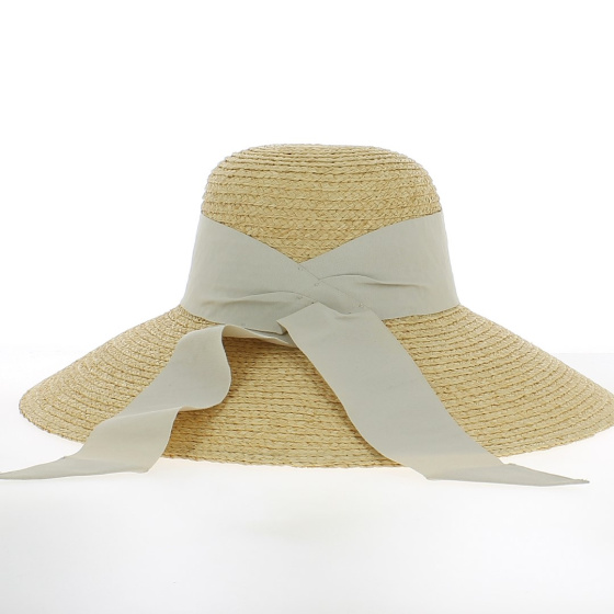 Donna Large Brim Straw Sun Hat 100% straw