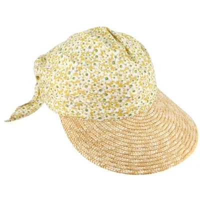 Bandol Straw & Cotton Yellow Visor Cap - Traclet Ref 22272 Traclet hat shop