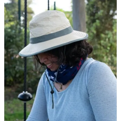 Traveller Hat Savanna High Protection Beige & Eucalyptus - Soway ref 15722 Traclet Hat Shop