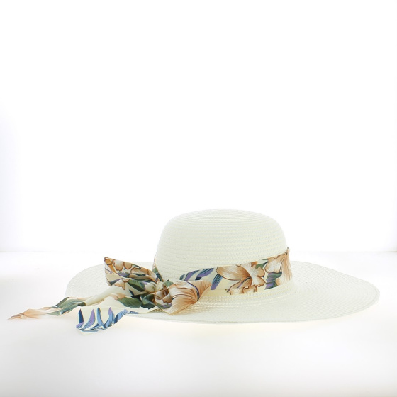 Carole sun hat with floral ribbon Carole sun hat with floral ribbon