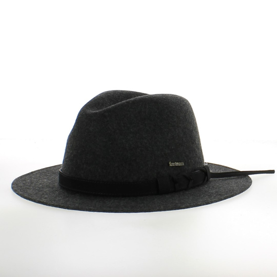 Chapeau Traveller imperméable Feutre Laine Noir ou Gris Anthracite chiné foncé - Traclet Chapeau Traveller imperméable Feutre Laine Noir ou Gris Anthracite chiné foncé - Traclet