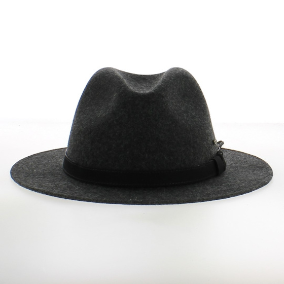 Chapeau Traveller imperméable Feutre Laine Noir ou Gris Anthracite chiné foncé - Traclet Chapeau Traveller imperméable Feutre Laine Noir ou Gris Anthracite chiné foncé - Traclet