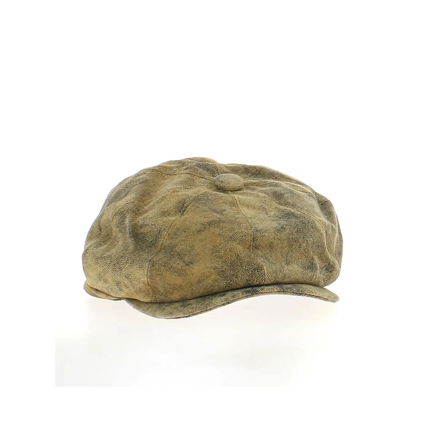 8-panel vintage leather cap Reference: ID0686 | Chapellerie Traclet