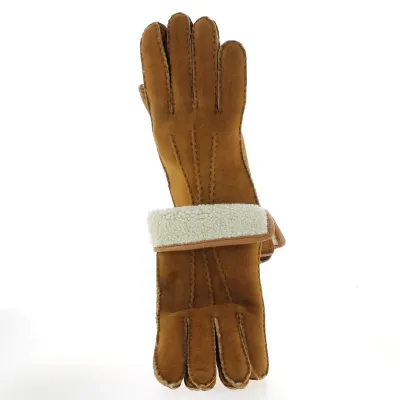 Gants Femme Cuir & fourrure Marron clair- Traclet | Chapellerie Traclet