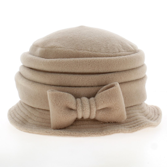 Anushka Fleece Cloche Hat Beige - Traclet