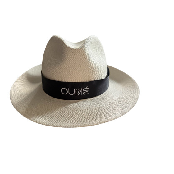 Chapeau Fédora Roca Brava Panama Ruban Brodé - Traclet Chapeau Fédora Roca Brava Panama Ruban Brodé - Traclet