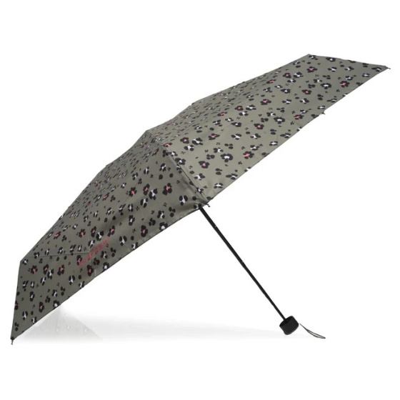 Parapluie Mini Ultra Slim Leopard kaki - Isotoner