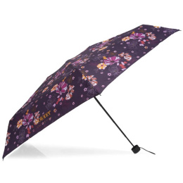 Parapluie Mini Ultra Slim Fleur Aubergine - Isotoner