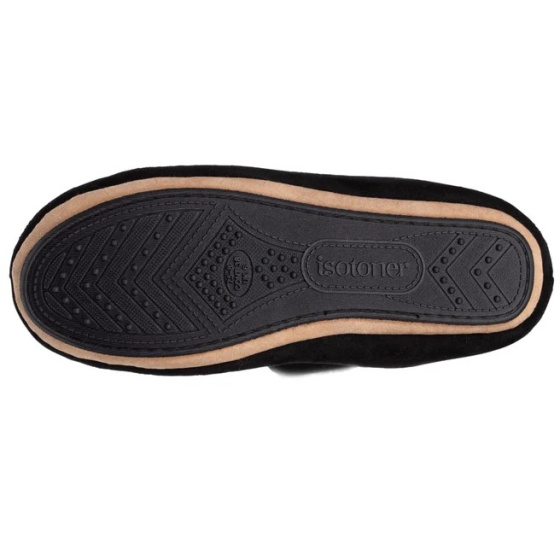 Chaussons Bottillons Bas Fausse Fourrure Noir- Isotoner