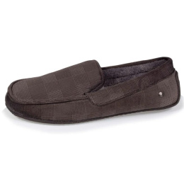 Men's Grey Moccasin Slipper - Isotoner