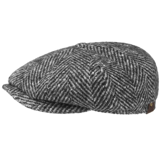 Hatteras Black and Gray Herringbone Cap - Stetson