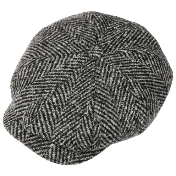 Hatteras Black and Gray Herringbone Cap - Stetson
