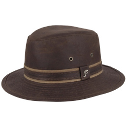 Sintra Waterproof Oiled Cotton Hat Brown - Flechet