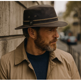 copy of Brown Waterproof Waxed Cotton Livay Bucket Hat - Flechet