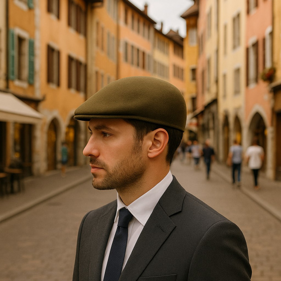 Casquette Bombée Ascot Laine Loden - Traclet