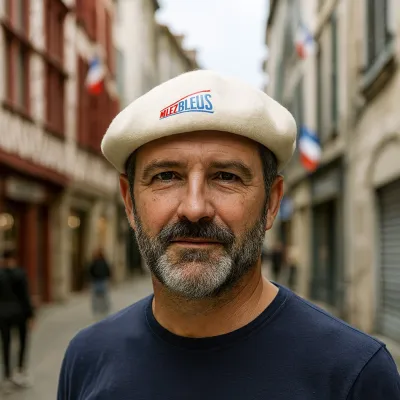 Béret Officiel Allez Les Bleus Ecru - Le Béret Français