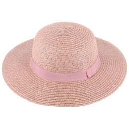 Elena Purple Paper Straw Wide-Brimmed Hat - Traclet