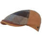 Casquette Plate Bolzane Patchwork Cuir & Laine Cognac - Fléchet