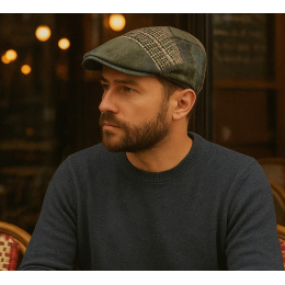 Monza Patchwork Wool Flat Cap - Flechet