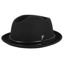 Chapeau Porkpie Novare Feutre Noir - Fléchet réf : 22380| Chapellerie Traclet
