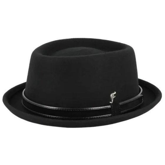 Black Felt Porkpie Pistoia Hat - Fléchet