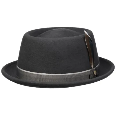 Chapeau Porkpie Durham Laine Woolfelt Gris - Stetson