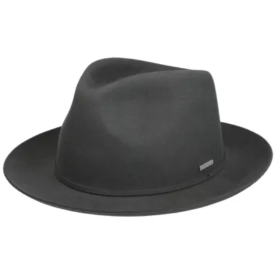 Chapeau Fedora Catanzaro Woolfelt Feutre Anthracite - Stetson