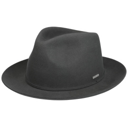 Chapeau Fedora Catanzaro Woolfelt Feutre Anthracite - Stetson