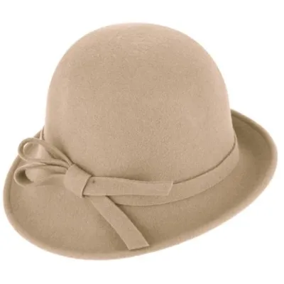 Chapeau Cloche Lidia Feutre Laine Beige - Traclet