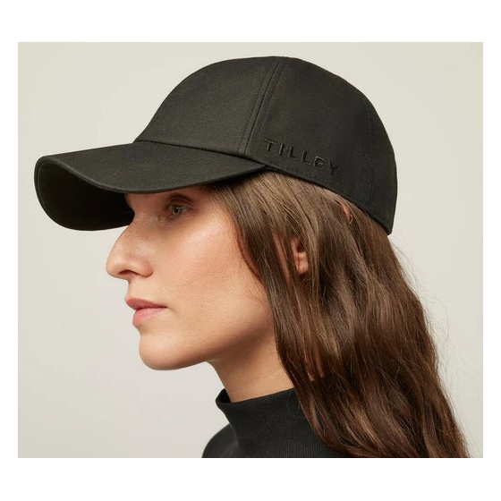 Black Waxed Cotton Baseball Cap - Tilley