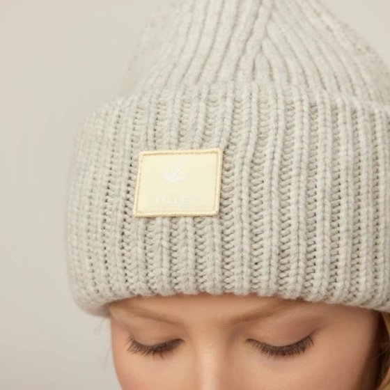 Grey Merino Wool Alpine Beanie - Tilley