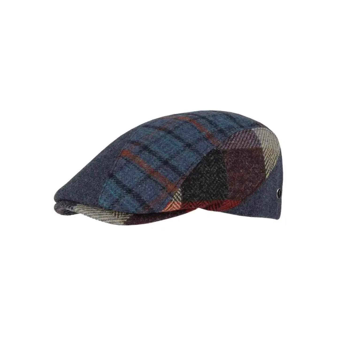 Cosenza Patchwork Virgin Wool Flat Cap - Flechet ref 22444 traclet hat shop