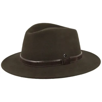 Chapeau Traveller Langres Crushable Feutre Kaki  - Flechet