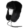 Black Faux Fur Tivoli Ushanka - Flechet ref 22457 traclet hat shop