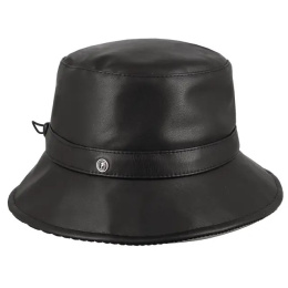Black Leather Modica Cloche Hat - Flechet
