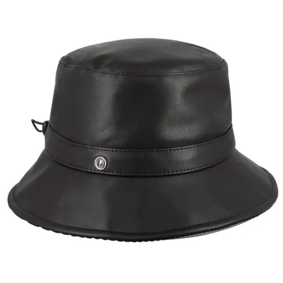 Chapeau de pluie Cloche Modica Cuir Noir - Flechet