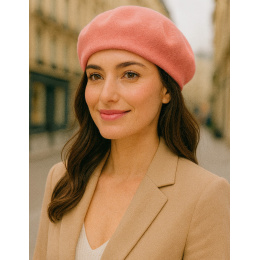 Béret Classique Rose Laine - Traclet